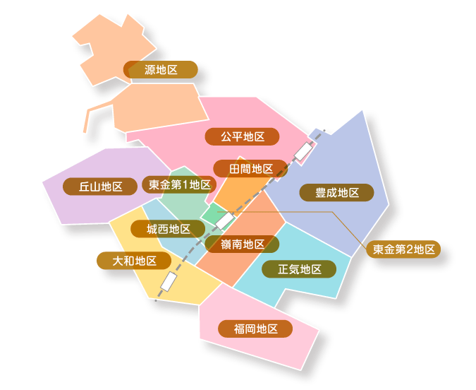 東金市社協_地区社協マップ